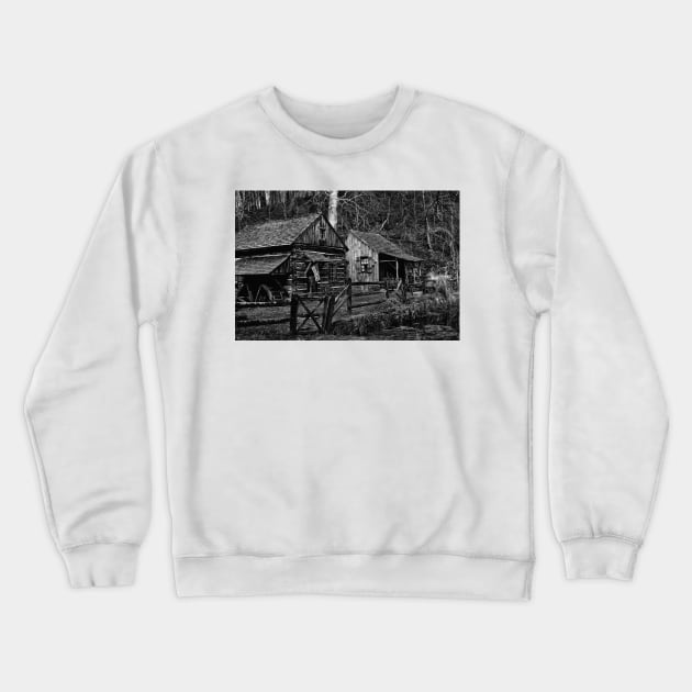 Country Living In Black And White Crewneck Sweatshirt by JimDeFazioPhotography
